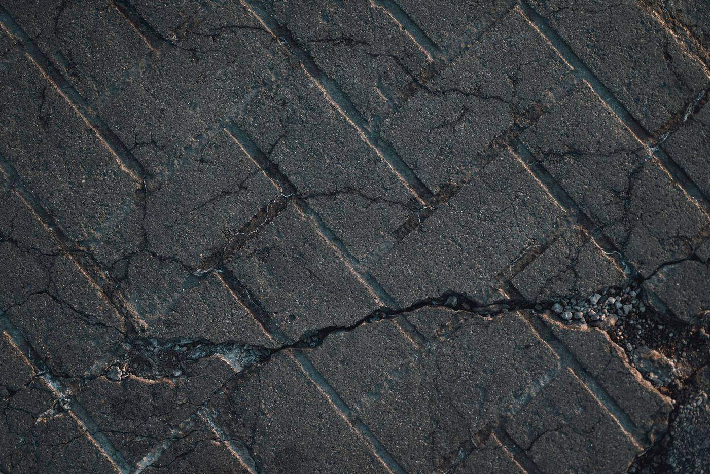 Cracked paving surface (stock photo)